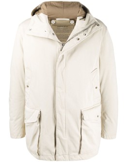 hooded mid-length parka