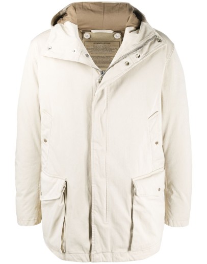 hooded mid-length parka