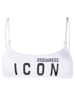 logo-print bikini top