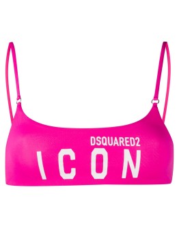 logo-print bikini top