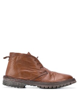 buffalo leather lace-up ankle boots