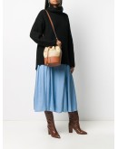 Balloon drawstring-fastening bucket bag