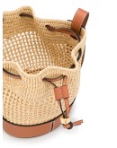 Balloon drawstring-fastening bucket bag