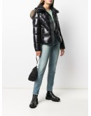 logo-patch short puffer jacket