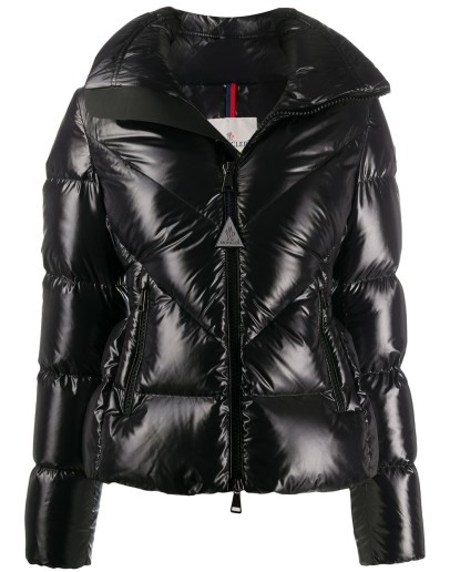 logo-patch short puffer jacket