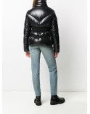 logo-patch short puffer jacket