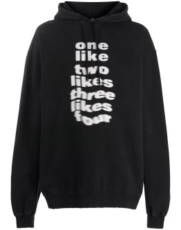 slogan-print hoodie