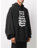 slogan-print hoodie