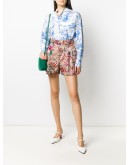 graphic-print belted shorts