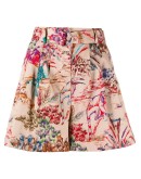 graphic-print belted shorts