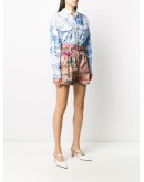 graphic-print belted shorts