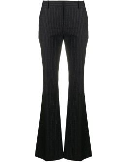 pinstripe flared trousers