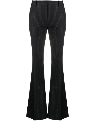 pinstripe flared trousers