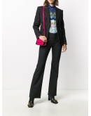 pinstripe flared trousers