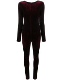 long-sleeved velvet bodysuit