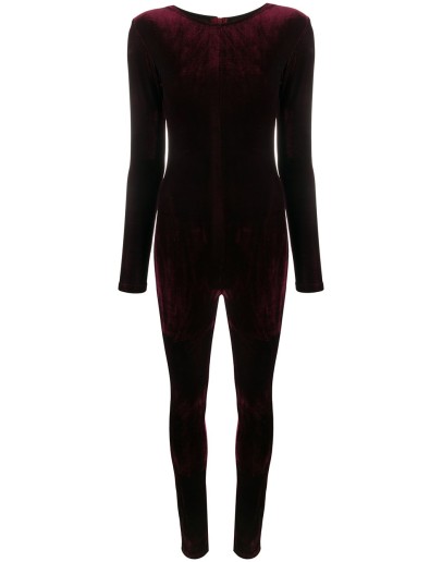 long-sleeved velvet bodysuit