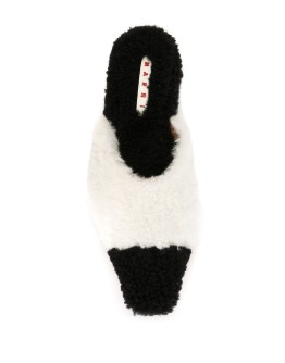 sheepskin monochrome mules