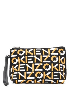 logo-pattern clutch bag
