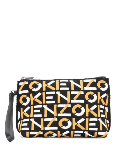 logo-pattern clutch bag