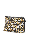 logo-pattern clutch bag