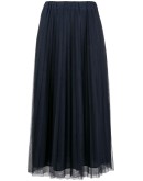 Parallel pleated maxi skirt