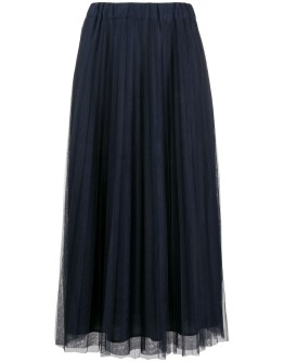 Parallel pleated maxi skirt