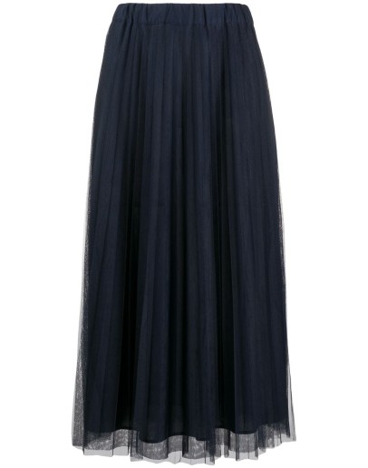 Parallel pleated maxi skirt