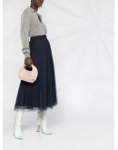Parallel pleated maxi skirt