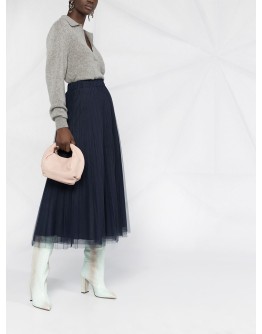 Parallel pleated maxi skirt