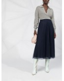 Parallel pleated maxi skirt