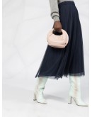 Parallel pleated maxi skirt