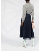 Parallel pleated maxi skirt
