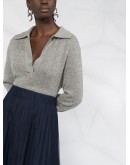 Parallel pleated maxi skirt