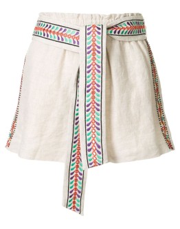 Linn embroidered linen shorts