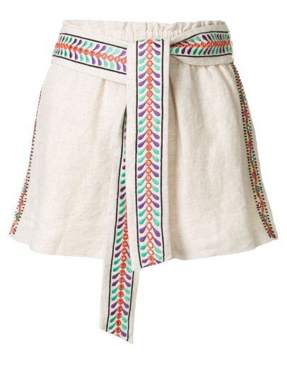 Linn embroidered linen shorts