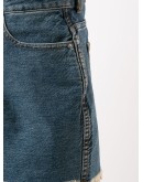 two-tone frayed denim shorts