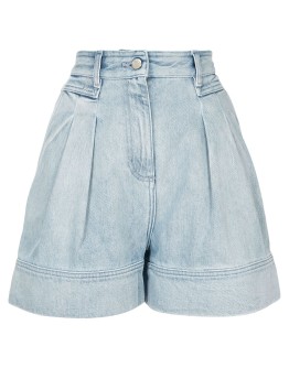 wide-leg denim shorts