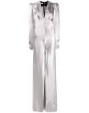 flared satin jumpsuit