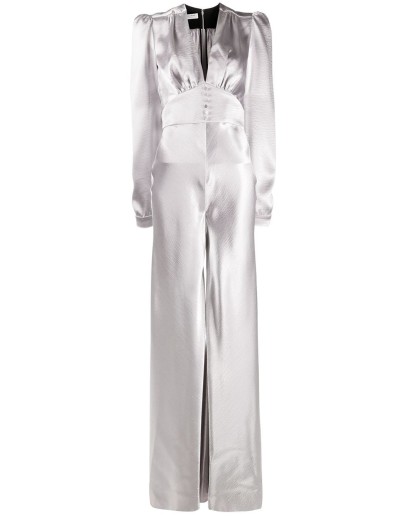flared satin jumpsuit