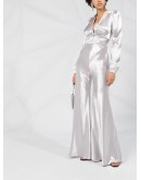 flared satin jumpsuit