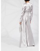 flared satin jumpsuit