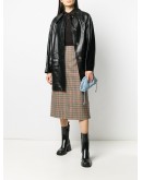 houndstooth midi skirt