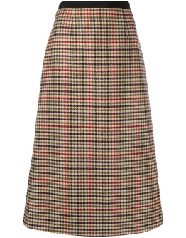 houndstooth midi skirt