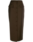 buttoned pencil skirt 