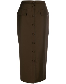 buttoned pencil skirt 