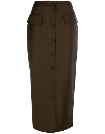 buttoned pencil skirt 