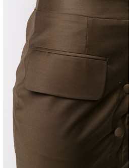 buttoned pencil skirt 