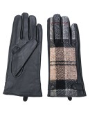 tartan panelled gloves