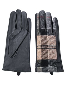 tartan panelled gloves