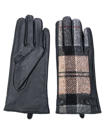 tartan panelled gloves
